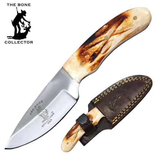 BC 808 6.5" Bone Collector Short Blade Skinning Knife with Leather Sheath