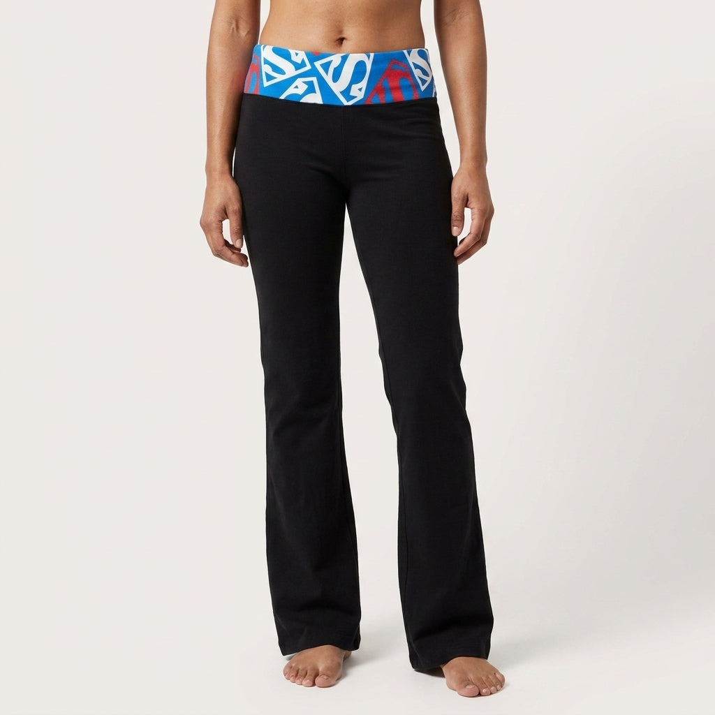 Women's Juniors Color Superman Logo Fold Yoga Pants - view 2