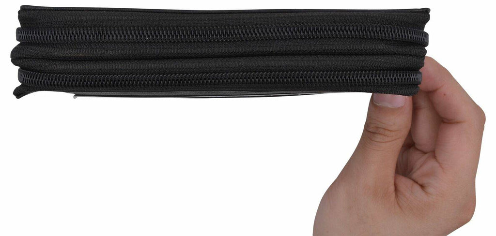 CB 814 Black Zip Around Genuine Leather Checkbook Credit Card ID Holder Wallet - view 2