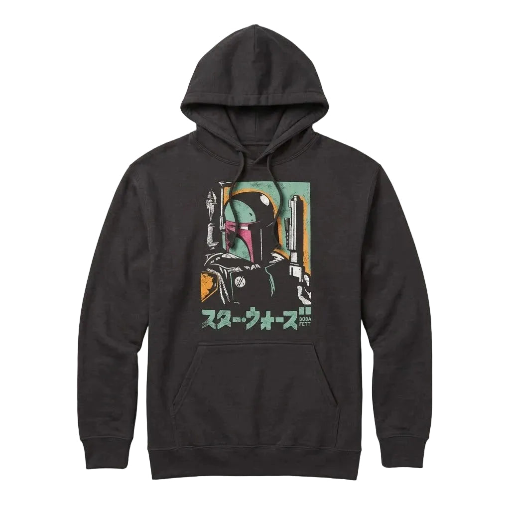 Men's Black Star Wars Boba Fett Kanji Graphic Pullover Hoodie - view 2