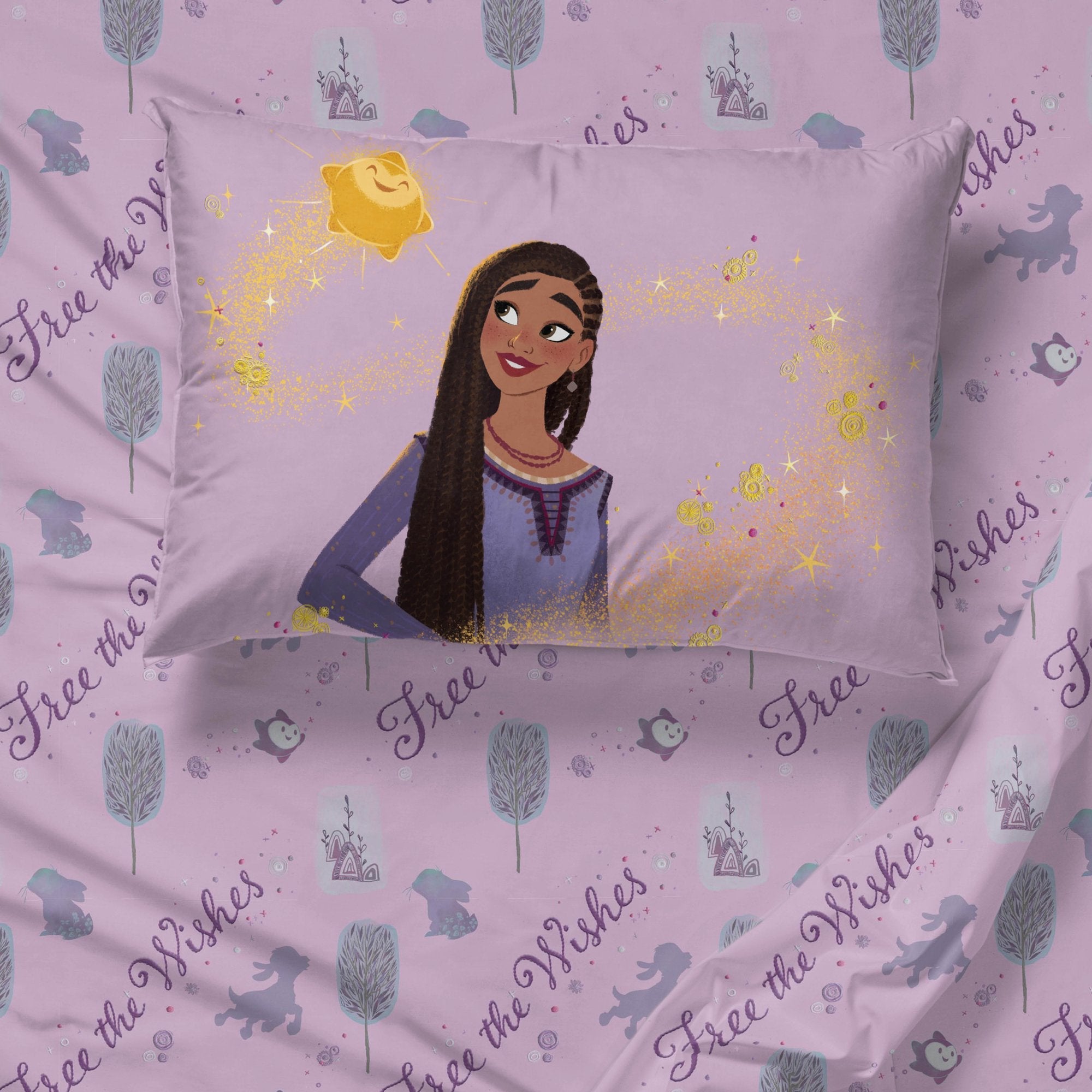 Disney Wish Purple 5 Piece Twin Bed Set w/ Sham, 100% Microfiber - view 4