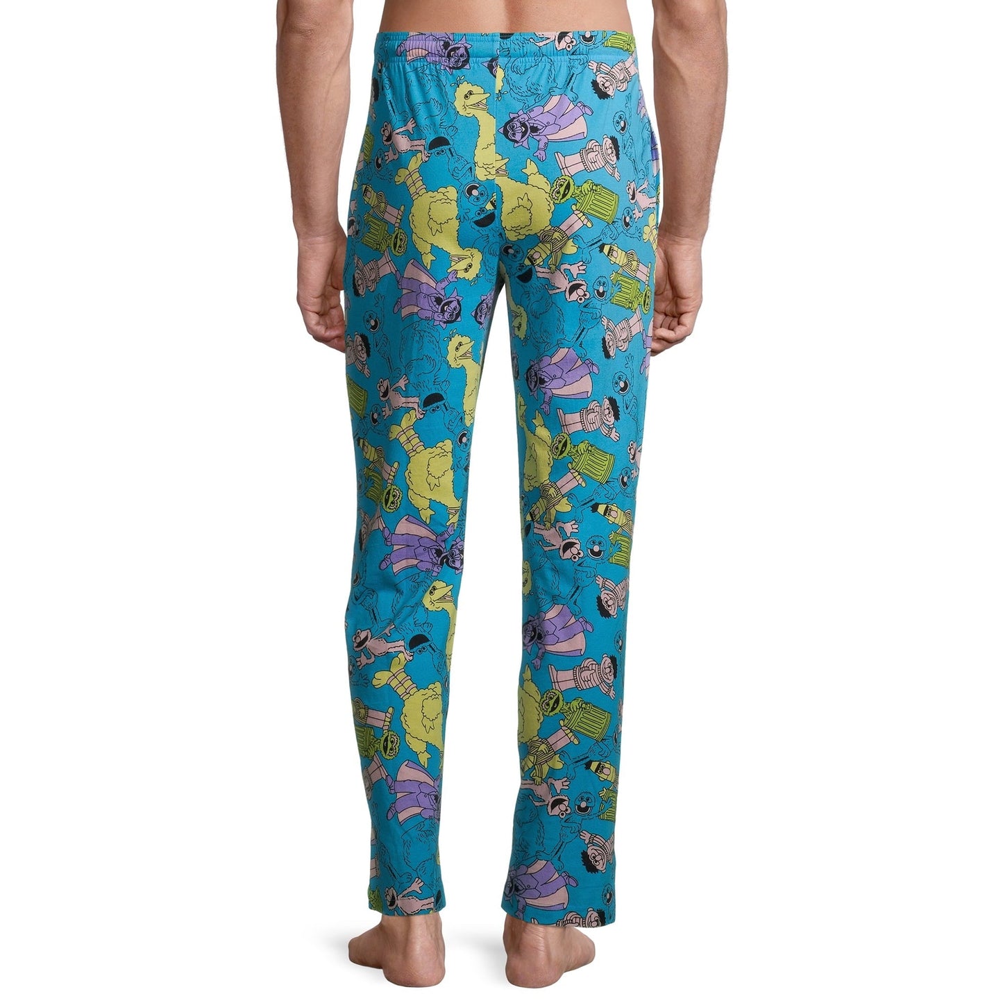 Men's Blue Sesame Street Pajama Lounge PantAOP Sleep Pants