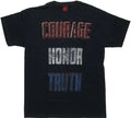 Men's Navy Blue Flag Courage Honor Truth Graphic Tee T-Shirt