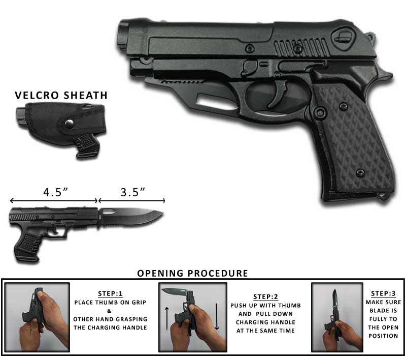GN 1103-B 4.5 inch Black Pakkawood Pistol Handle Outdoor Camping Tool Multifunctional Fruit Folding Knife