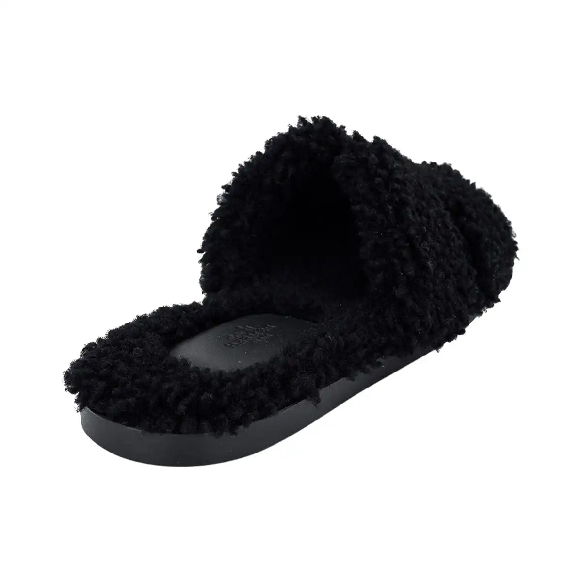 Hermes Men’s Shoes Flat Izmir Sandal Shearling Black 44