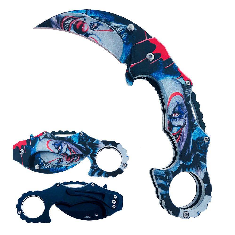 KS 1661-JK 5 inch Fantasy Killer Clown Handle Outdoor Camping Tool Multifunctional Fruit Karambit Folding