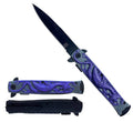 4.5 inch Purple Embossed Dragon Outdoor Camping Tool Multifunctional Fruit Folding Pocket Knife Utility,