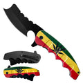 KS 1680-MM 5 inch Marijuana Flag Handle Axe Blade Outdoor Camping Tool Multifunctional Fruit Folding Knife