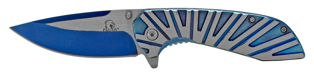 KS 5565-BL 4.75 inch Blue Heavy Duty Egyptian Wing Stainless Steel Folding Pocket Knife - view 2