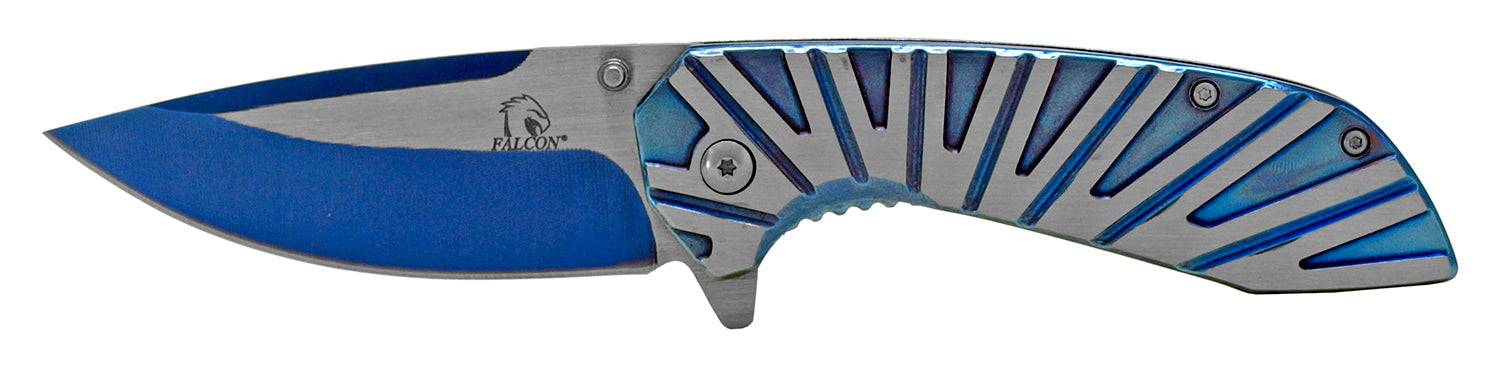 KS 5565-BL 4.75 inch Blue Heavy Duty Egyptian Wing Stainless Steel Folding Pocket Knife - view 2