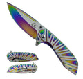 KS 5565-RB 4.75 inch Rainbow Heavy Duty Egyptian Wing Stainless Steel Folding Pocket Knife