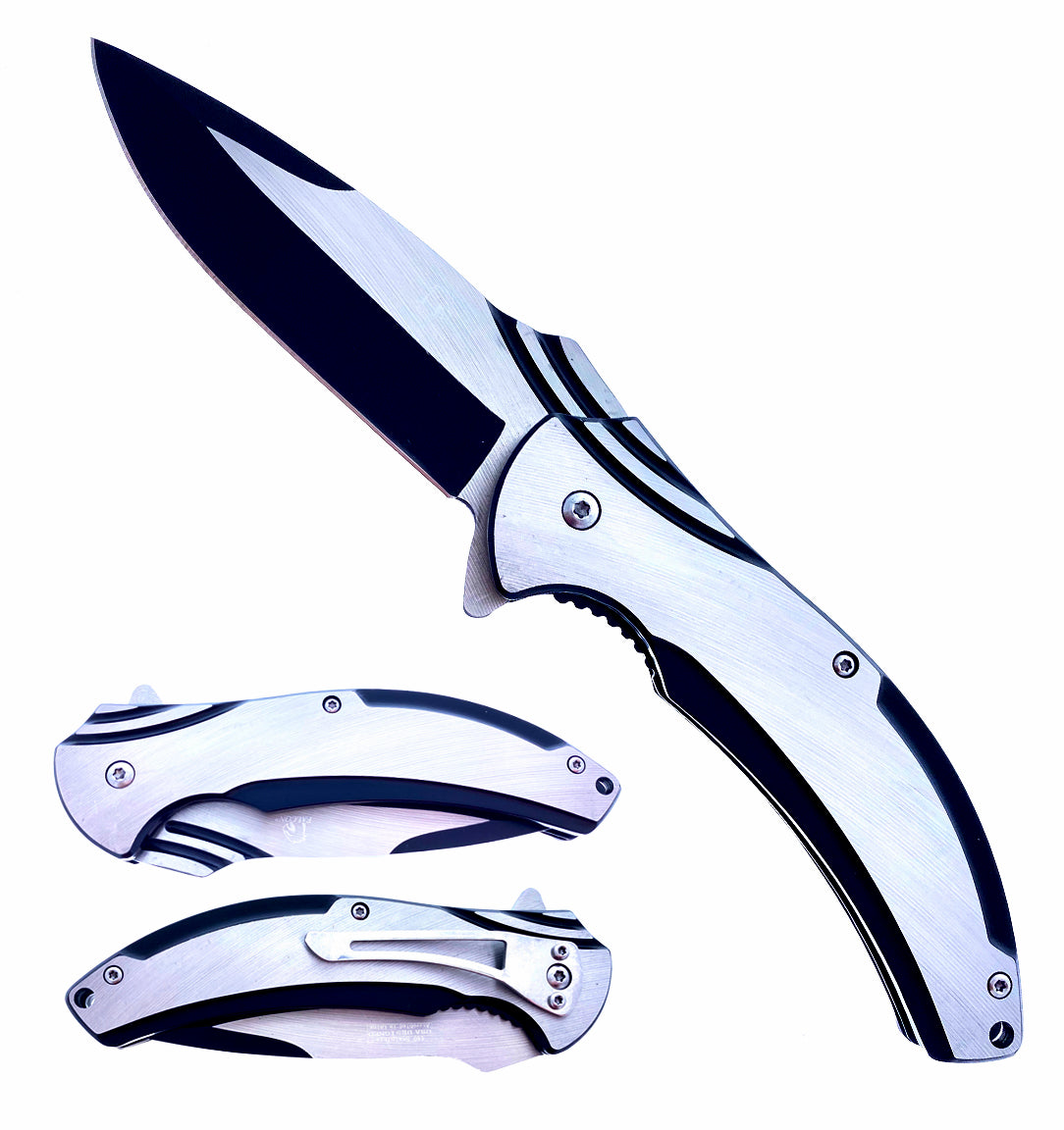 4.75" Titanium Black & Silver Assist-Open Pocket Knife