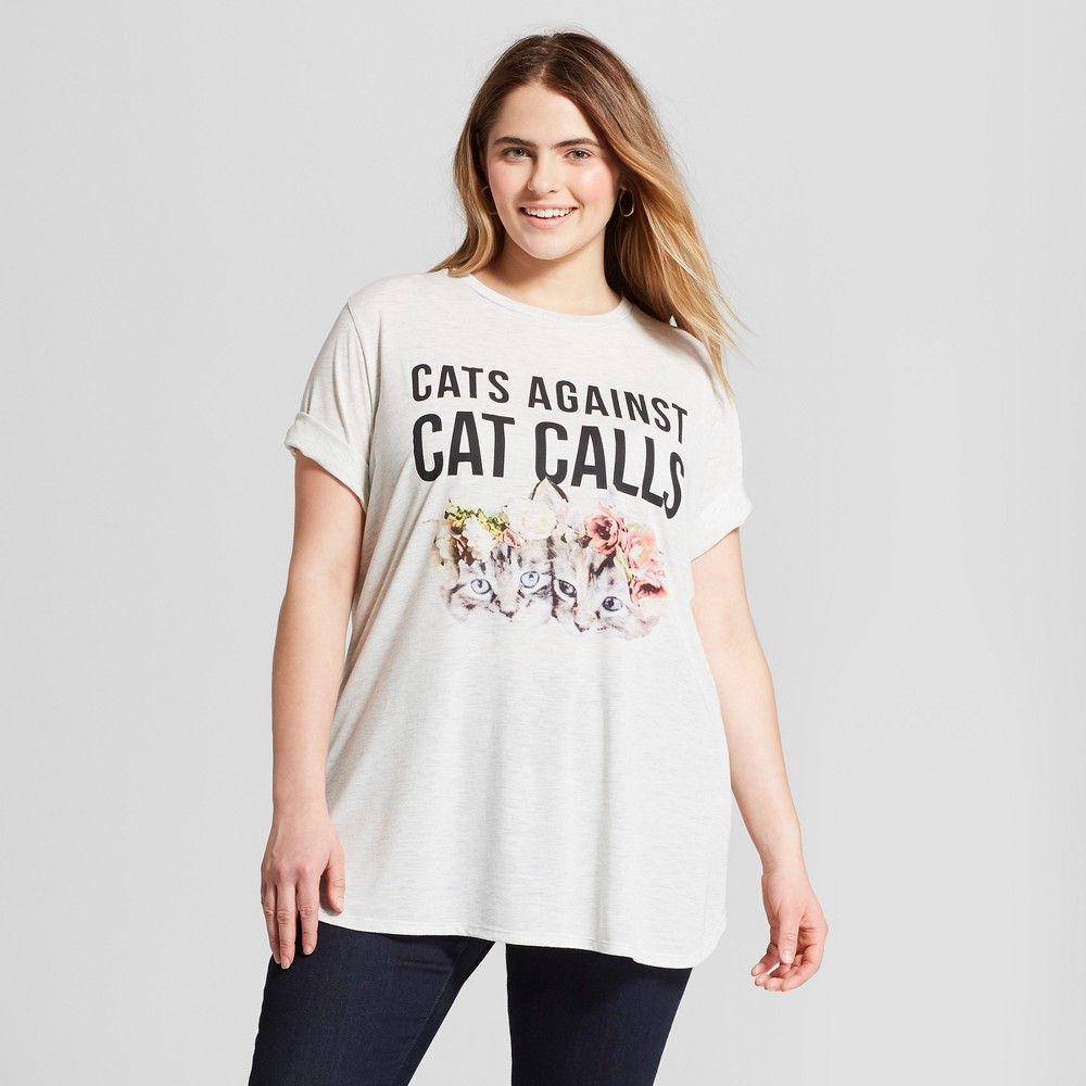 Women's Juniors Cats Against Cat Calls Short Sleeve Graphic Tee T-Shirt - view 2