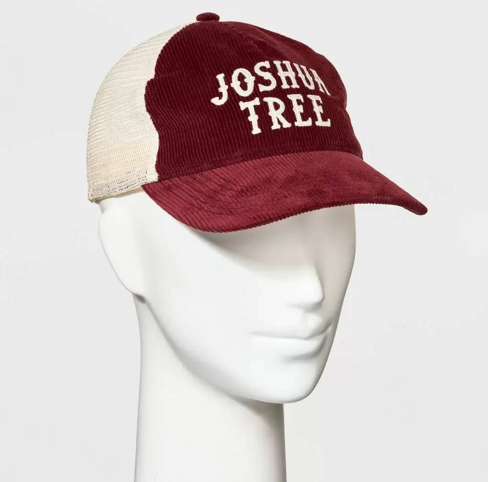 Gorra trucker de pana Joshua Tree - Granate rojo