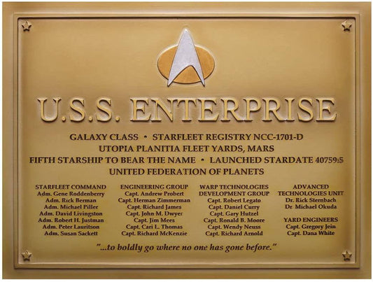 Loot Crate July 2016 Exclusive Star Trek U.S.S. Enterprise Dedication Plaque Replica Decal Star Trek: The Next Generation