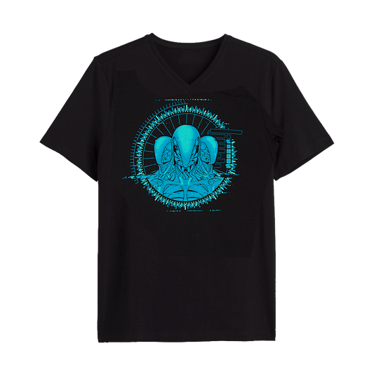 Camiseta negra con cuello en V para mujer Westworld Drone Graphic Loot Crate exclusiva