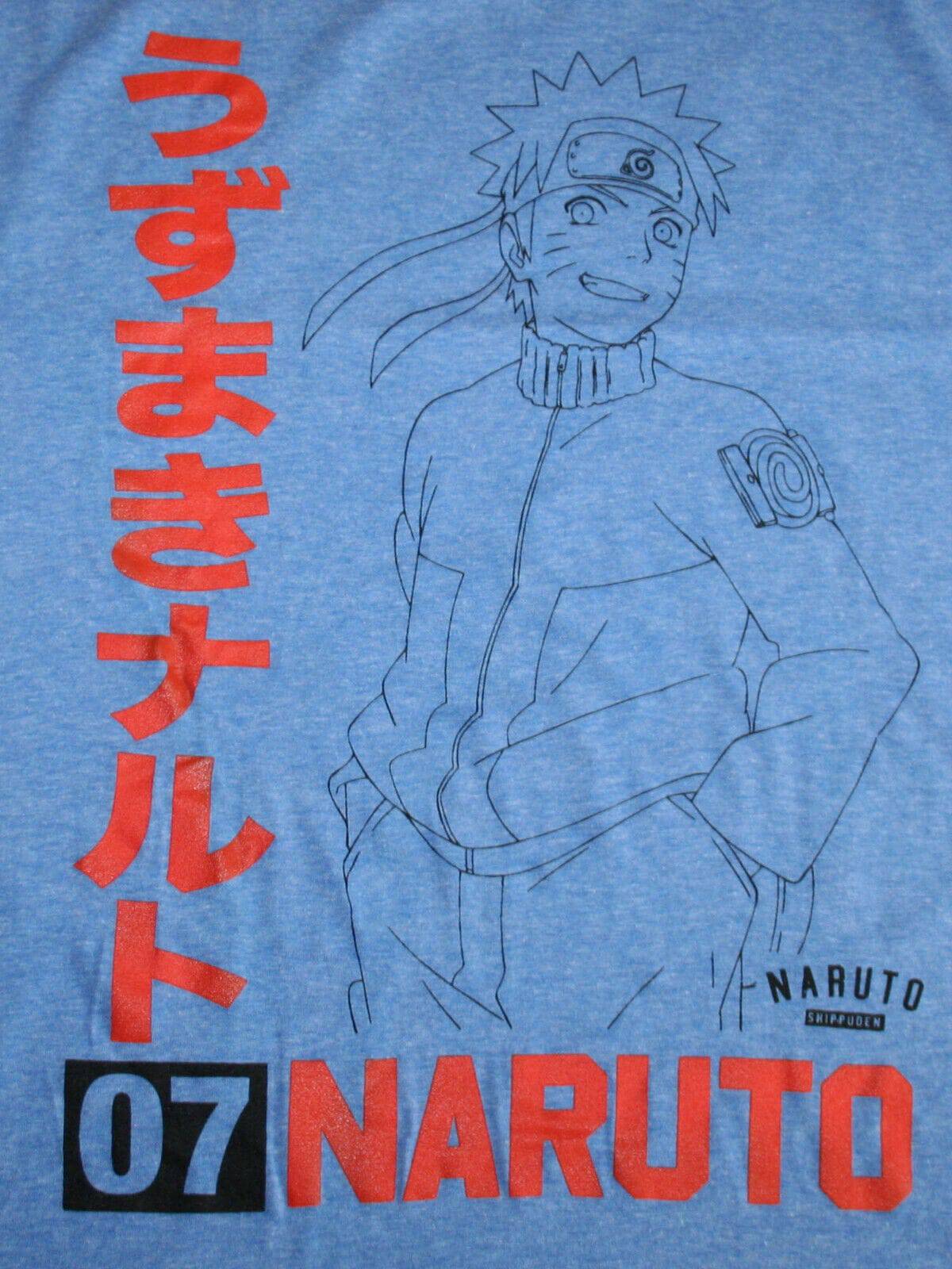 Men's Blue Heather Naruto Kakashi Team 07 Graphic Tee T-Shirt - view 2