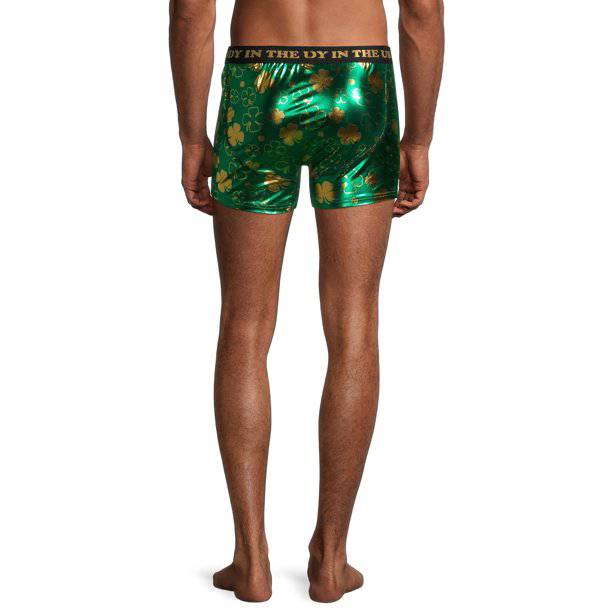 Men's Green Paddy in the USA Boxer Briefs Saint Patrick's Day Novelty Gift Underwear