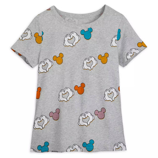 Disney I Love Mickey Mouse  Heart Hands T-Shirt for Women