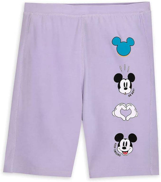 Purple Disney Mickey Mouse Bike Shorts for Women