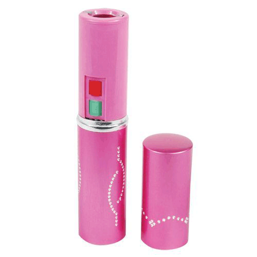 Stungun de lápiz labial rosa de 5" con linterna