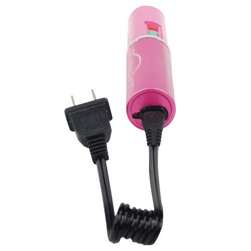 Stungun de lápiz labial rosa de 5" con linterna