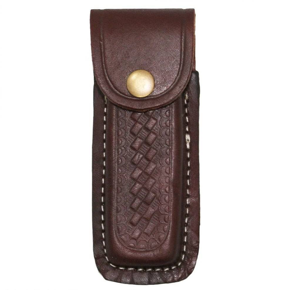 5" Brown Leather Knife Case Sheath