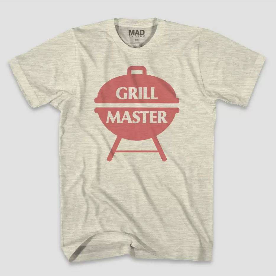 Men's Grill Master Graphic T-Shirt Retro BBQ Father's Day Tee - Heather Beige - view 7