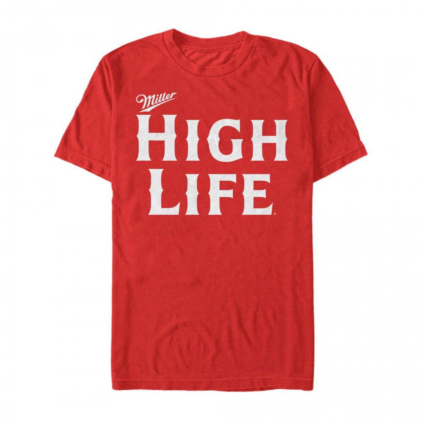 Men's Miller High Life Text Logo Red T-Shirt Tee