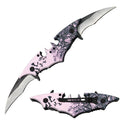 5.5 inch Folding Twin Blade Bat Knife Pink Pocket Folding Outdoor Camping Tool Multifunctional Fruit with