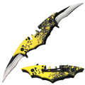 5.5 inch Folding Twin Blade Bat Knife Yellow Pocket Folding Outdoor Camping Tool Multifunctional Fruit with