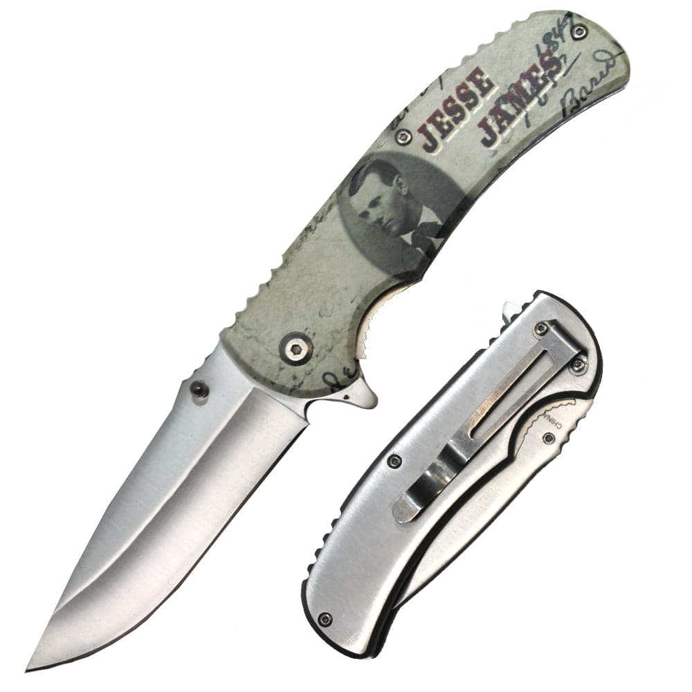 PK 1536-JJ 4.5 inch Metal Handle Jesse James Outdoor Camping Folding Pocket Tool - Multifunctional Fishing