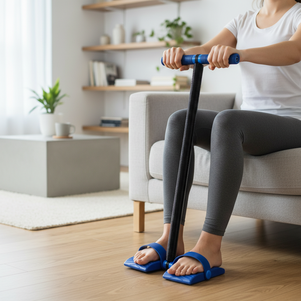 Spring Tension Rower & Curler - Portable Home Ab Exerciser - view 7
