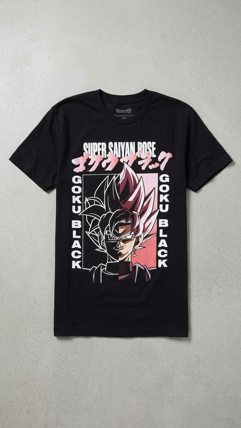 Adult Men's Unisex Dragon Ball Super Super Saiyan Rose Goku Black T-Shirt
