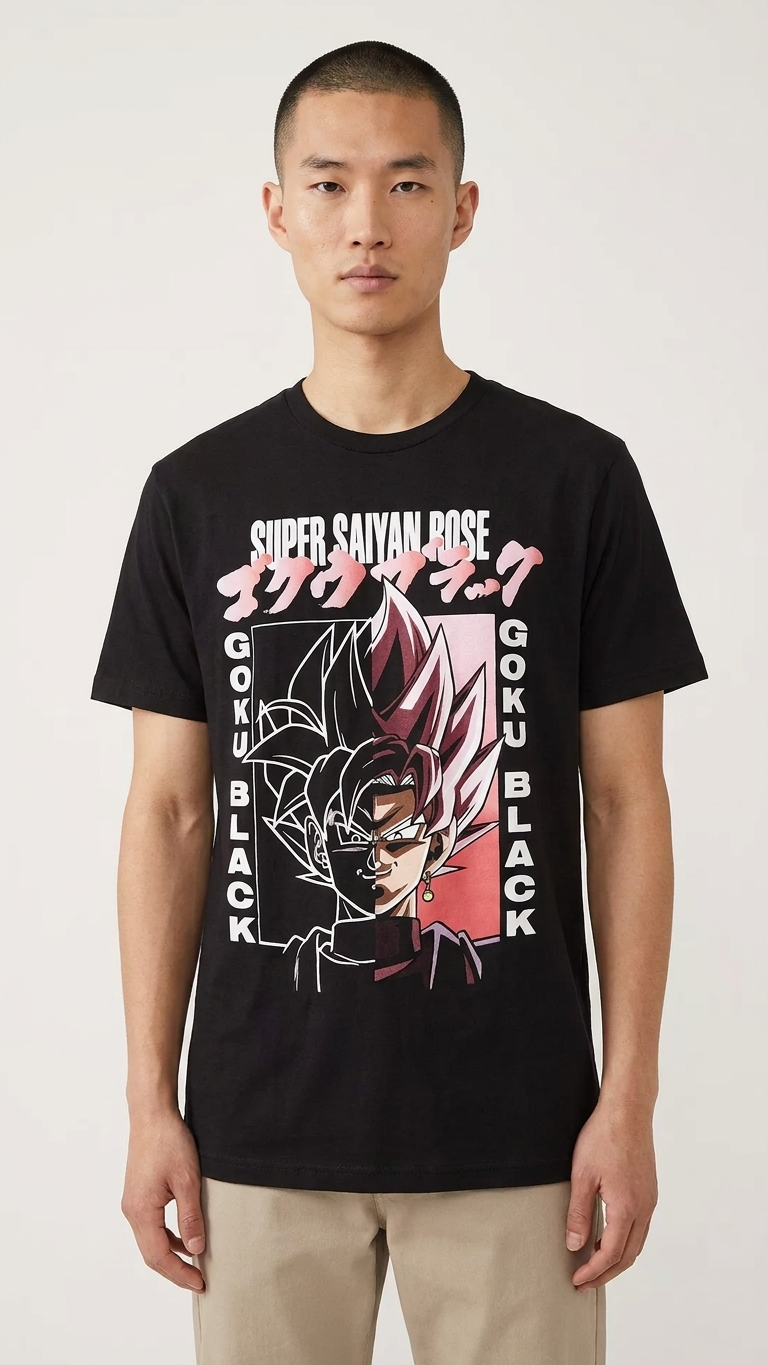 Adult Men's Unisex Dragon Ball Super Super Saiyan Rose Goku Black T-Shirt