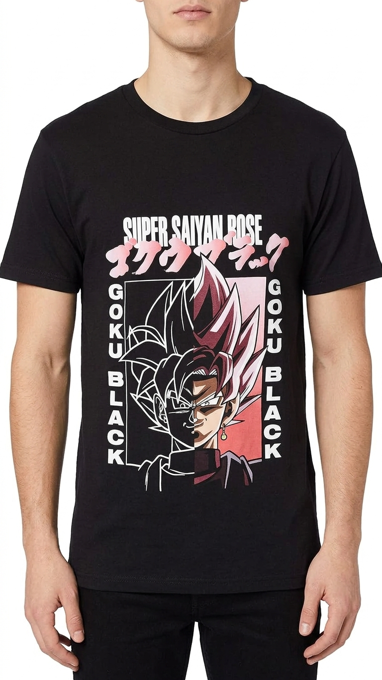 Adult Men's Unisex Dragon Ball Super Super Saiyan Rose Goku Black T-Shirt
