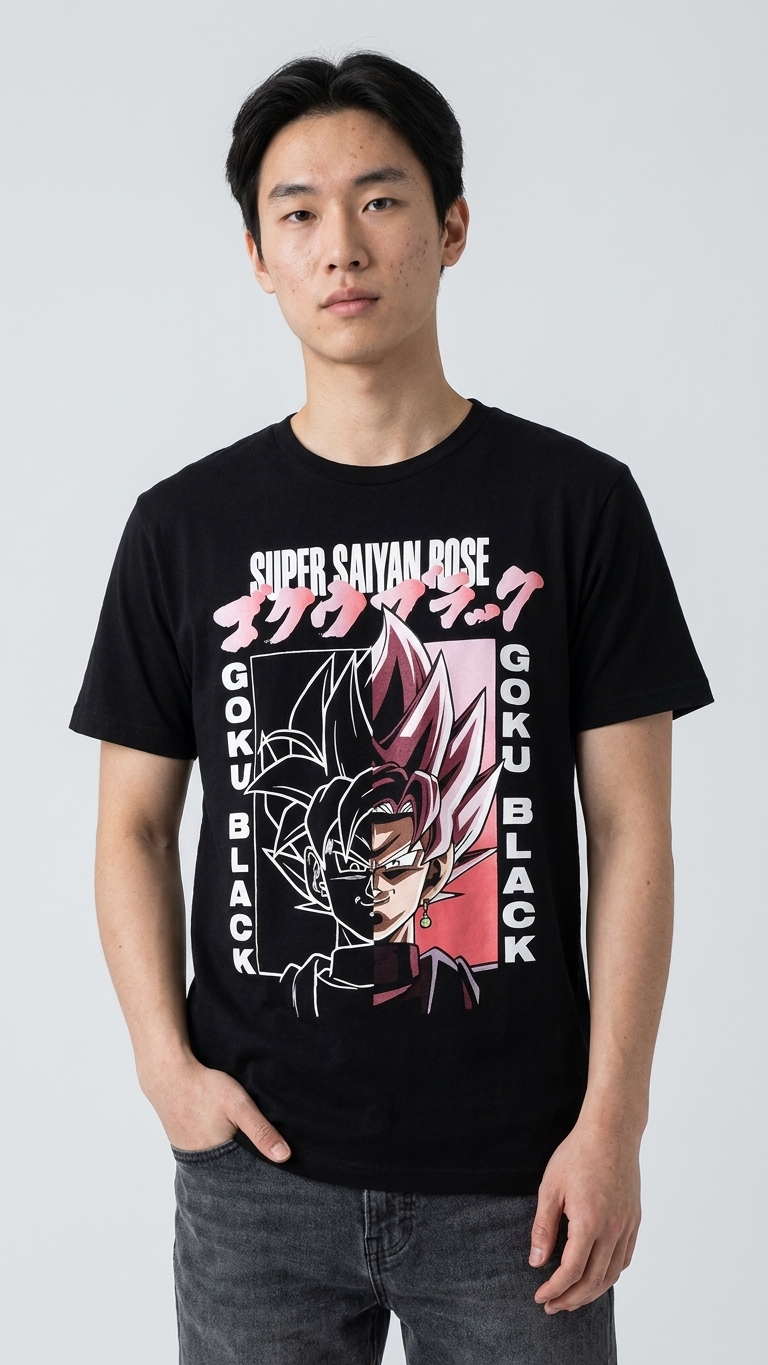 Adult Men's Unisex Dragon Ball Super Super Saiyan Rose Goku Black T-Shirt