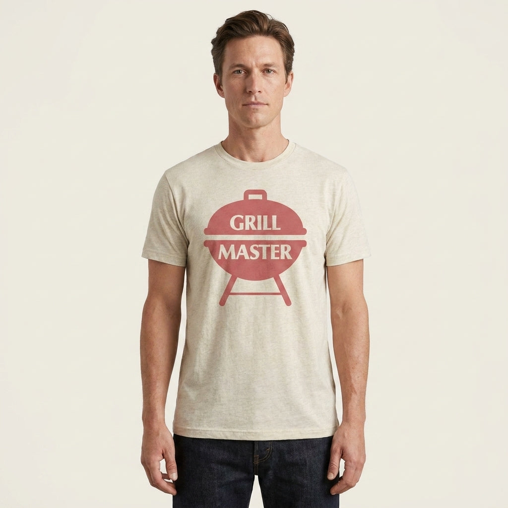 Men's Grill Master Graphic T-Shirt Retro BBQ Father's Day Tee - Heather Beige - view 6