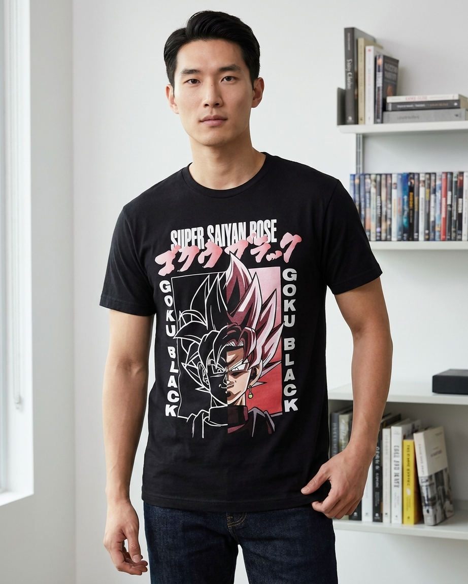Adult Men's Unisex Dragon Ball Super Super Saiyan Rose Goku Black T-Shirt