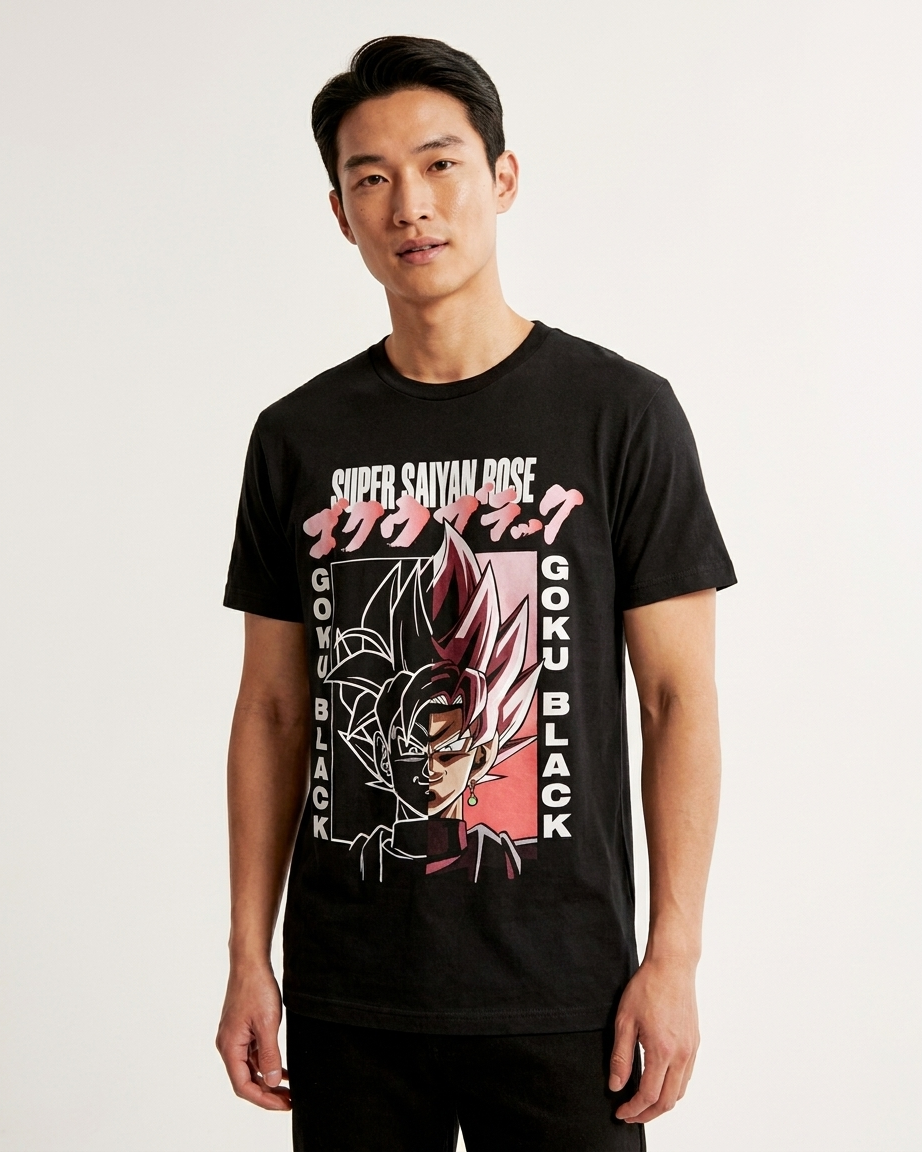 Adult Men's Unisex Dragon Ball Super Super Saiyan Rose Goku Black T-Shirt