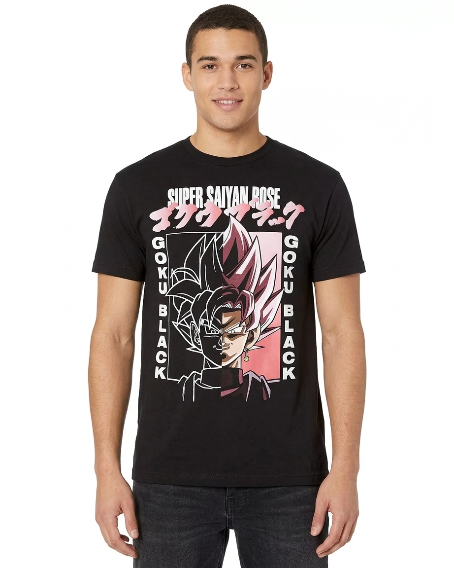 Adult Men's Unisex Dragon Ball Super Super Saiyan Rose Goku Black T-Shirt