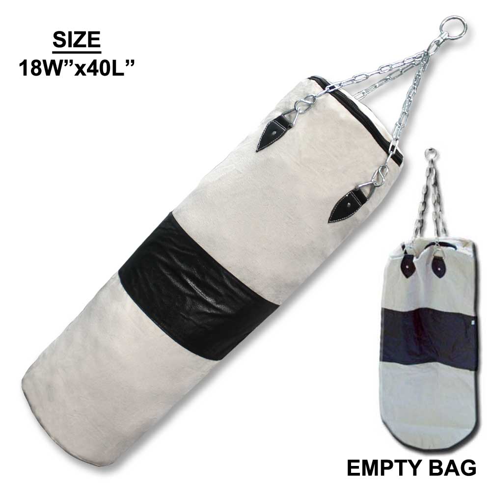 REX 349-B 18Wx40L White Canvas Punching Bag