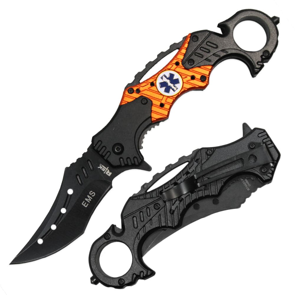 RT 4501-EMS 5" Rtek EMS  Servicemen Assist-Open Karambit Tactical Rescue Knife