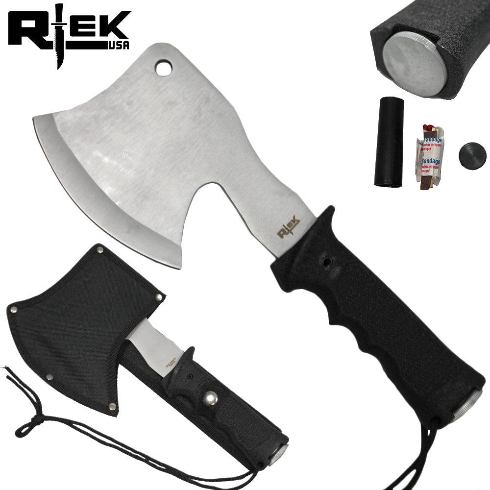 11 inch RTEK Silver Survival Axe with Sheath & Survival Kit