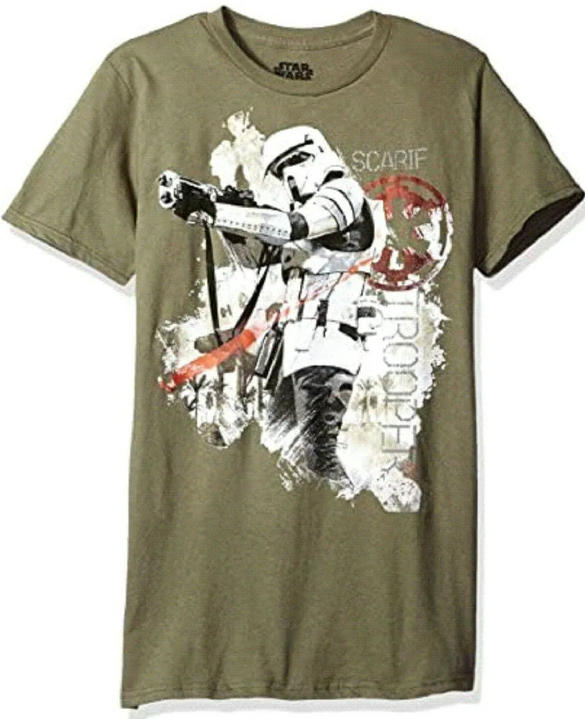 Men's Star Wars Rogue One Scarif Trooper Military Green Tee T-Shirt