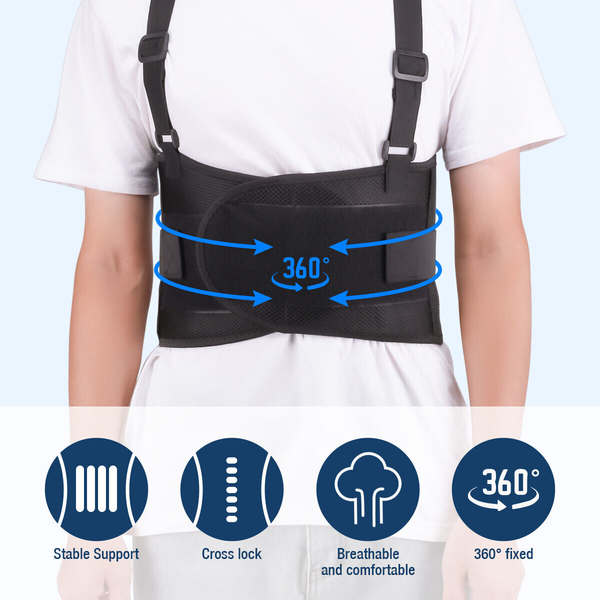 REX 373 - Back Support Belts with Suspender Straps