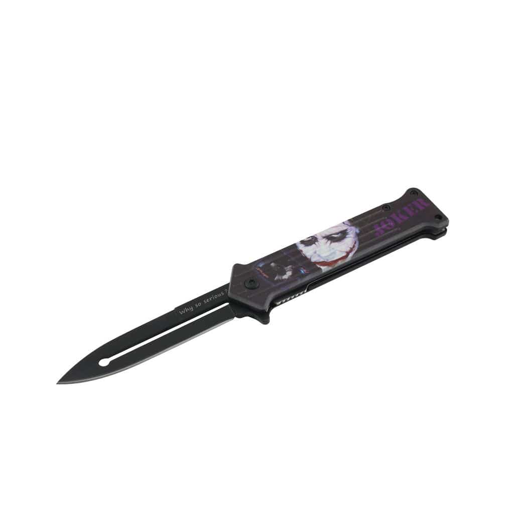 T 27018-JK6 4.5" Outdoor Camping Tool Multifunctional Fruit Knife - Clown Fantasy Style Print Handle