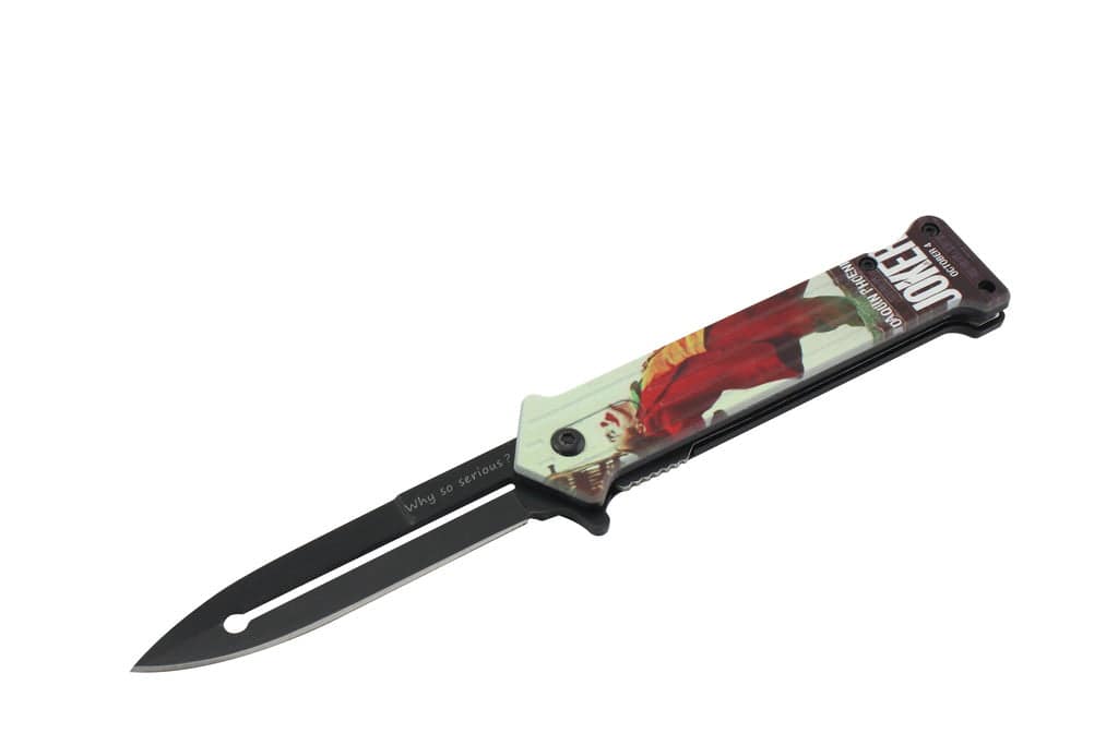 T 27018-JK8 4.5" Outdoor Camping Tool Multifunctional Fruit Knife - Poster Graphic Print Handle