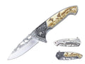 T 27801-EG 5 inch Eagle Etched Design Outdoor Camping Tool Multifunctional Fruit Folding Knife