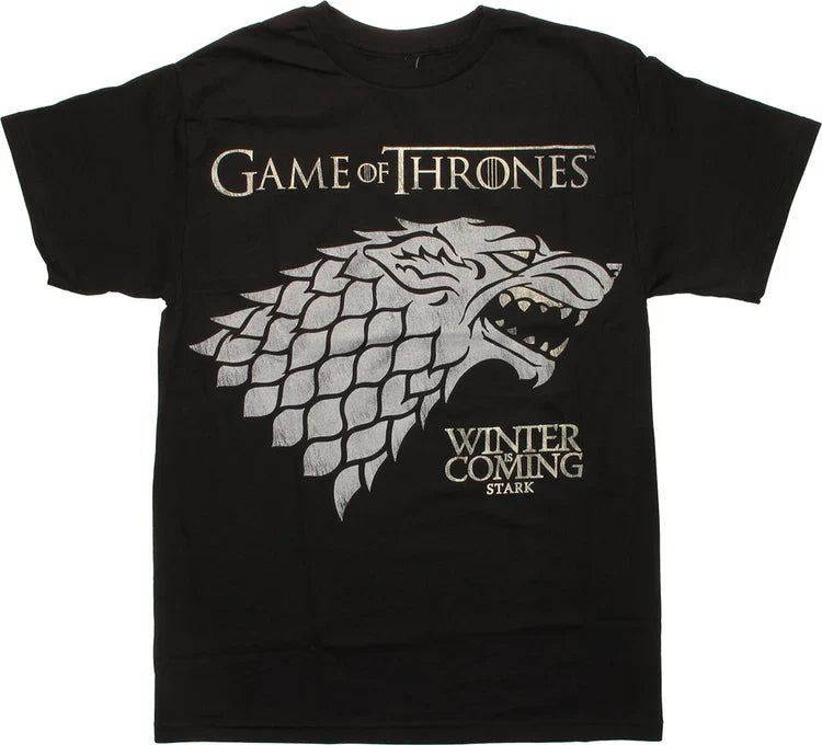 Men's Black Game of Thrones Stark Winter is Coming T-Shirt Tee